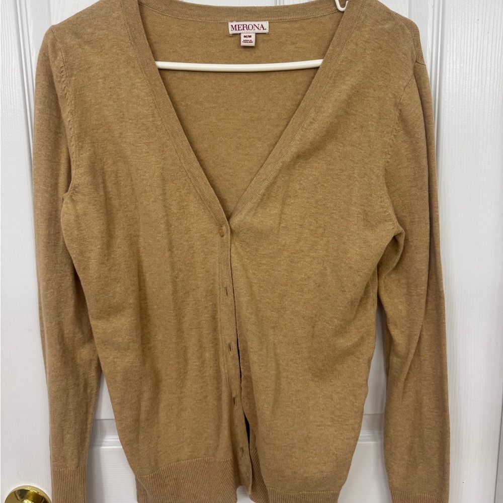 Merona Women's Camel Cardigan Sweater